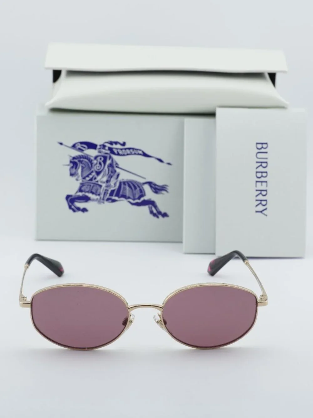 Burberry BE3169 11091A Oval Sunglasses - Gold/Violet - Picture 2 of 10